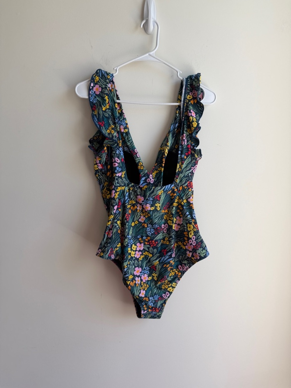 summersalt Floral Ruffle One-Piece Swimsuit in Dark Green Multi - Picture 4 of 6